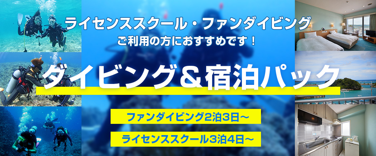 潜って泊まれるお得プラン！ダイビング宿泊パック